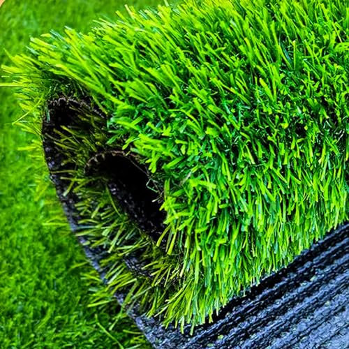 Tapis de gazon synthétique vert 2 x 3 m pour jardin, paysage, gazon synthétique réaliste pour pelouse et terrasse (vert, 2 x 6 m)