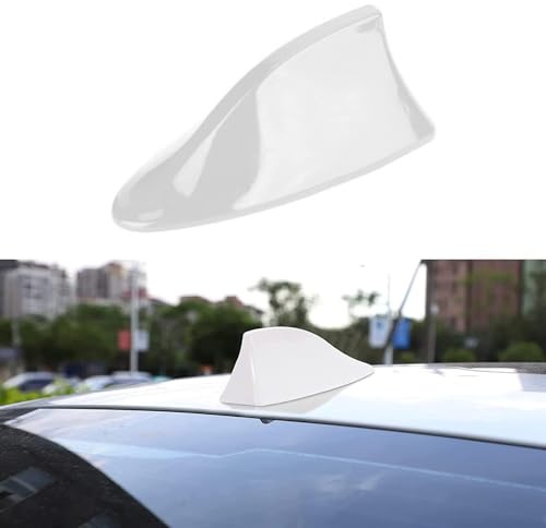 JAONLD Shark Fin Antenna Shark Fin Aerial Car Antenna Universal White | Car Radio Signal Amplifier Aerial Base Fin Roof Car Aerial with Adhesive Base for Truck, SUV, Van