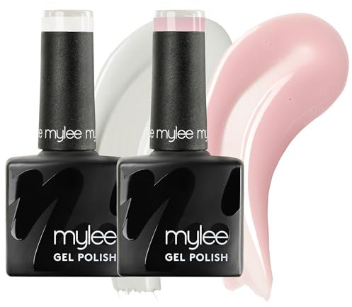 Mylee Gel Nail Polish Duo 2x8ml [Subtle Secret] - UV/LED Soak-Off Nail Art Manicure Pedicure for Professional, Salon & Home Use - Long Lasting & Easy to Apply, Vegan & Cruelty Free