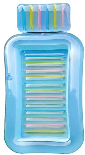Jcasbdn Bräunungspool Bett mit Kissen 69x43x8 Zoll PVC aufblasbare Sonnenliege mit Getränkehalter tragbarer Blow -Up -Pool Schwimmer für Erwachsene Kinder Strand Sonnenbaden Sonnenbading