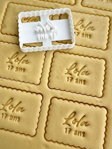 Emporte-pièce petit beurre - A Personnalisé avec le prénom et âge de votre choix - emporte pièce anniversaire, cookie cutter