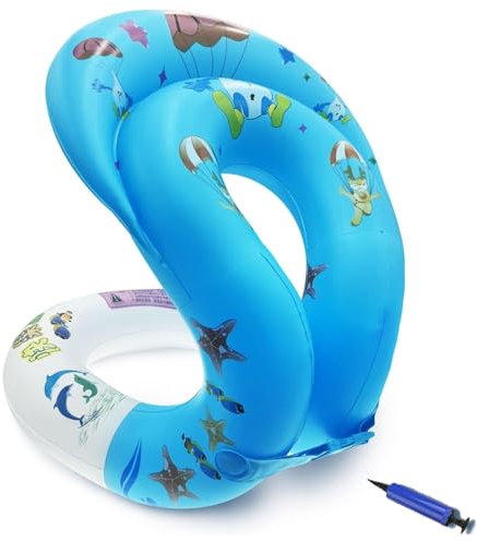 Aicerous Schwimmhilfe, Aufblasbare Schwimmtrainingsweste, Aufblasbarer Weste Schwimmring, Aufblasbares Wasserspielzeug, mit verstellbarem Sicherheitsgurt (S)