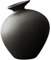 Ikebana Vase 4.7x5.5 Schwarzer Keramik Großer Körper Japanische Vase mit Neigung Hals Vintage & exquisiter Blumentopf für Zuhause, Teehaus, Café, Büro