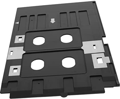 Happyyami Bandeja de PVC 86x54 para Impresora de Tarjetas Negra | Oficina y Hogar, Diseño Resistente y Antidesgaste, Ranura Adecuada para Tarjetas, Uso R330 L805