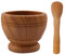 DimyFew Küche Muddler Mörtel und Stößel Set tragbarer vertieftes Knoblauch Pound Spice Schleifset für Pfefferpesto -Sauce Ingwer Gewürze, Dunkelbraun