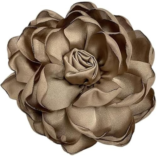 Rose Blume große Brosche, Lapel Pins Blume, Broschen Pin Klassik für Hochzeitsfeier Tanz Bankett für Frauen Kleid Anzug Kleidung Zubehör Schmuck (Braun)