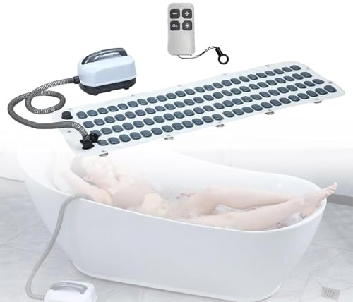 RayGenius rutschfeste Badematte, Home Surf Massage Badematte, GanzköRpermassage-Spa-Maschine Mit Aufblasbarem Kissen Und Fernbedienung, Badewannen-Blasenmaschine