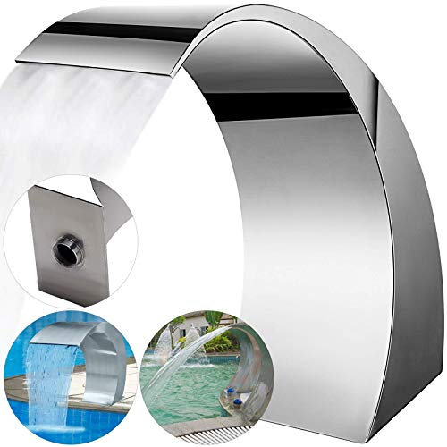 Fontana per piscina, in acciaio inox, decorazione a cascata per piscine e giardini interrati