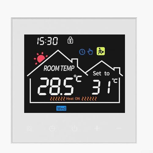 Smart Thermostat for Heated Floors with Touchscreen Interface and Mobile App Control for Convenience (3A Water)