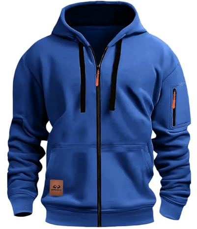 NSICBMNO Mens Zip Up Hoodie With Zipped Pocket Fleece Lined Jacket Long Sleeve Sweatshirt Travel Hoodie Lightweight Winter Jacket Hooded Sweatshirts Oversized Hoodies Jumper Hoody Tops S-Xxxl