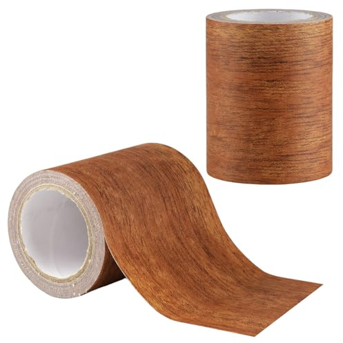 burkfeeg Boden Holzoptik Klebeband, Hellgelbe Eichenmaserung(8cm × 4,57m) | Realistische Holzmaserung Reparatur für Laminat Möbel Reparatur Klebeband für Tür, Tisch und Stühle