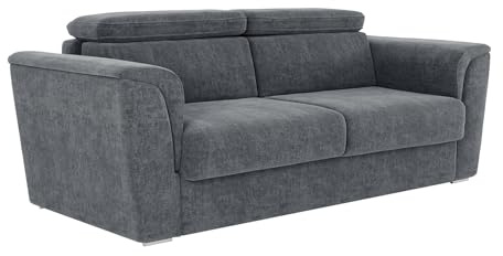 Vente-unique - Schlafsofa 4 Rizora - Polyester - anthrazitgrau