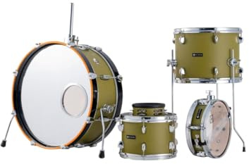 Dixon Little Roomer Shellset, Kompaktes 5-teiliges Mahagoni-Schlagzeug - Für Studio, Bühne & Akustik-Gigs, Farbe Olive Green PODL520OG