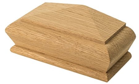 Solid Oak Pyramid Style Stair Newel Caps Rebate to fit 90mm Posts Full or Half (Half)