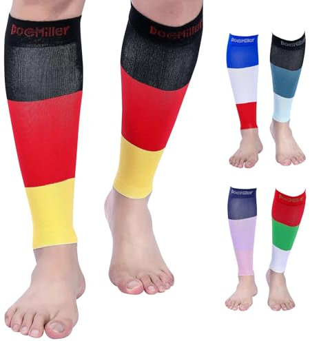 Doc Miller Calf Compression Sleeve 1 Paar 15-20Mmhg Strong Support Staffel Socke Druck Sports Running Recovery Shin Splints Varizen Small BlackRedYellow