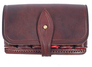 VlaMiTex J3 Estuche para Cartuchos, Cuero Genuino, de Color marrón, Calibre 20