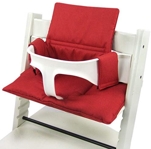 BAMBINIWELT Ersatzbezug, Kissen-Set für Hochstuhl/Kinderstuhl Stokke Tripp Trapp, Sitzverkleinerer (MELIERT rot ORGI.) XX