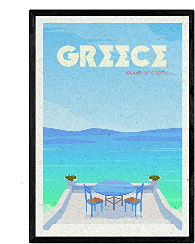 Nacnic Blatt von Griechenland. Vintage-Stil. Poster Stadtfarben. Ad Griechenland Größe A4