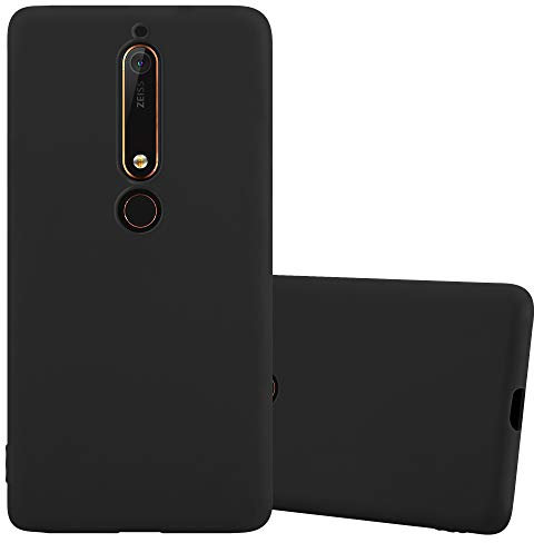 Cadorabo Hülle kompatibel mit Nokia 6,1 Schutzhülle TPU Silikon Case Candy Design Slim Kratzfest Weiche Gummi mit Rundumschutz Case Hülle für Nokia 6,1 in Schwarz