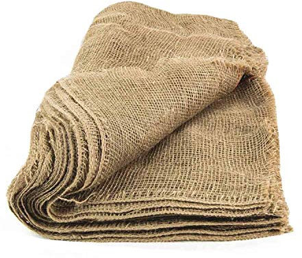 Jute-Netz aus 100% Natürlicher Jute 60m2 (50m x 1,2m) Gewicht 100 g/m2 Meterware Ökologischer Naturbelassener Jutestoff Maschenweite 4 x 4 mm Seitlich Verstärkt Rustikale Naturoptik