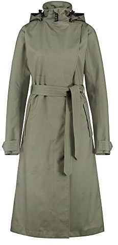 AGU Trench Coat Long Regenjacke Urban Outdoor Damen - Grün - S