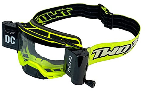 TWO-X Cross-Brille - Roll Off - ATOM Dirtcast - Motocross & Offroad - Enduro & Downhill - Schutz-Brille - Vortex-Neongelb