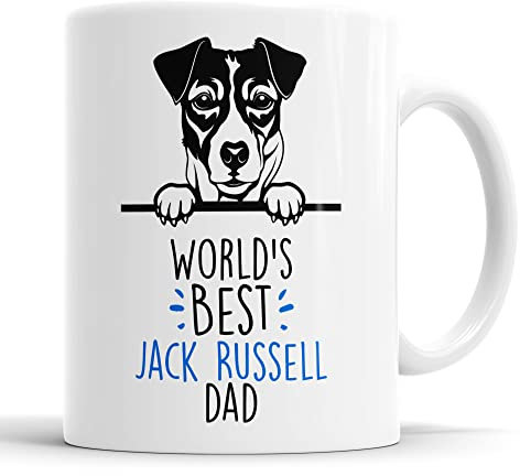 Faithful Prints Jack Russell World's Best Dad Mug Dog Dad Jack Russell Dad Cup Friend Funny Gift for Birthday Christmas, Jack Russell Mug