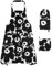 [DL] Unikko Kitchen Textile Set - White, Black