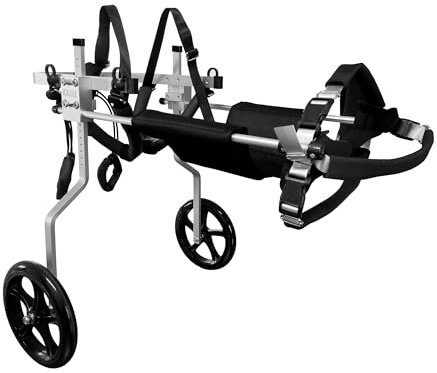 KAJILE Verstellbarer 2-Rad-Hunderollstuhl, XL-3 Größe für behinderte Hund Hinterbeine Rehabilitation, geeignete Höhe 55-70cm, Breite 21-28cm, Länge 30-40cm