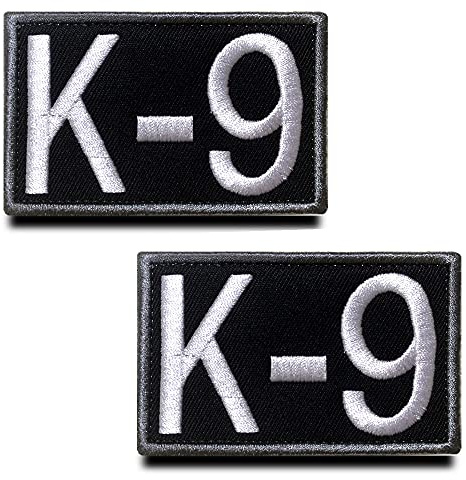 Zcketo 2-Pack K9 Tactical Patch for Military and Police Service Dogs, Embroidered Applique Hook & Loop