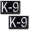 Zcketo 2 Pack K9 Tactical Dog Patch Army Dog Police Patriot Dog Military Embroidered Applique Hook & Loop Service Dog Patch for Medium and Large Dog (K9)