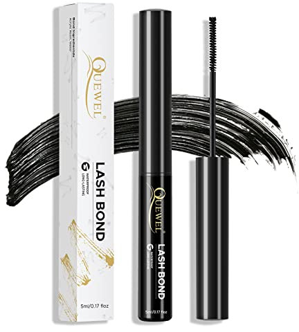 QUEWEL Colle à Cils pour Cils Individuels, DIY Extensions de Cils Colle Colle à Cils Colle à Cils Noire Permanente Cils Adhésif Individuel Cluster Lash Bond Étanche (Noir)
