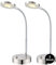 bmf-versand® Schreibtischlampe LED 2 Stück - Schreibtischleuchten Büro Leselampe - Nachttischlampe 2er Set - Nachttischleuchte Schlafzimmer - Tischlampe Flexarm Höhe 30 cm