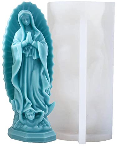 PW TOOLS Stampo in Silicone Vergine Maria - Stampi in Silicone per Cera,Stampo per Candele per cubetti di Ghiaccio in Silicone per Decorazioni per Torte