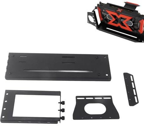 ASHATA Adjustable GPU Bracket, Vertical GPU Mount, Vertical GPU Holder Bracket PCI E 3.0 X16 Graphics Card VGA Support Bracket Holder for ATX PC Case (26 * 8.2 * 12.8 cm)