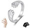 Cemssitu Cat Paw Ring, Pet Lovers Paw Print Ring, Cat Paw Hug Rings for Women Cute Lovely (1pcs)