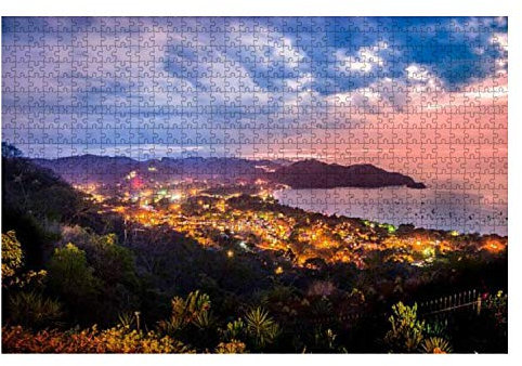 Puzzle 1000 Teile Playas Del Coco, Guanacaste, Costa Rica Bei Dämmerung Water City Stock Holzpuzzle Für Erwachsene Und Kinder Puzzle Schwer Mehrfarbig Brain Challenge Puzzle Für Kinder