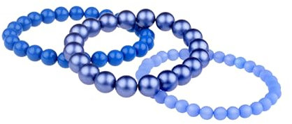 Adi-Modeschmuck Armband Set 'Tara', drei farblich passende Armbänder aus verschiedenen Materialien, handgefertigt in Berlin (Blautöne)