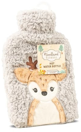 iN Hot Water Bottle with Super Soft Cover | UK Safety Tested | Leakproof | 1.7 L Large | Hot Water with Cover for Neck, Shoulder, Hand Feet Warmer, Ideal for Women, Men (Grey)