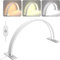 Yofuly Floor Lamp for Eyelash Extension, Dimmable Half Moon Lash Light with Phone Holder & Adjustable Height, (White for Nail)