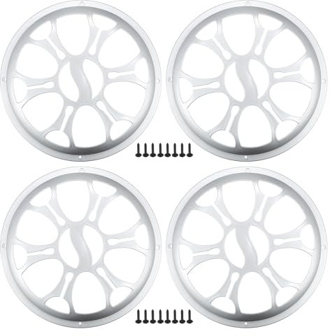 X AUTOHAUX 10 Car Speaker Grills Cover Round with Screws Silver Tone - 4 Pcs