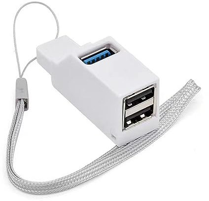 fxwtich Hub USB 3.0 Super Speed USB 3.0 Splitter USB multifunzionale portatile a 3 porte per laptop Trasferimento dati ad alta velocità Plug-and-Play Espansore USB wireless Bianco