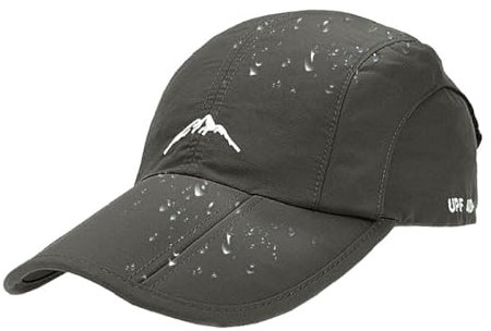 CheChury Unisex wasserdichte Baseballkappe Herren Running Kappe Retro Baseball Cap Verstellbar Basecap Sonnenschutz Sport Cap Sonnenhut Damen Baseballmütze Baumwolle Sommer Cap Outdoor,Tiefes Grau