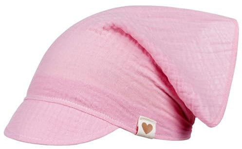 Kopftuch Mütze Schirmmütze Mädchen Sommer Baumwolle Musselin, Bekleidungsgröße: 46-48, Farbe: Rosa