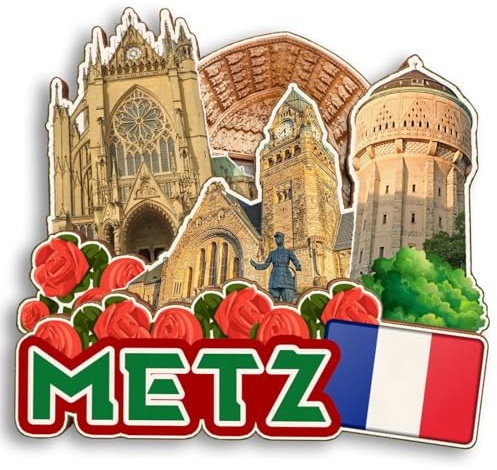 Weekino Metz Frankreich Fefrigerator Magnet City Travel Souvenir Gifts Handmade Classic MDF Decorative Fridge Strong Magnet