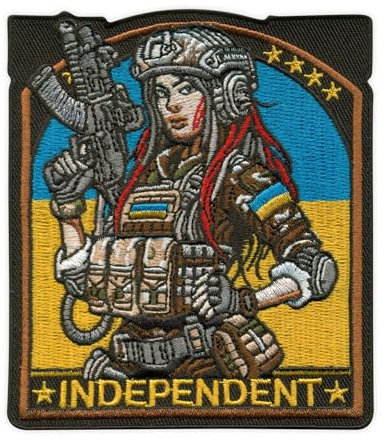 Tactical Girl – Ukraine-Flaggen – Independent – Moral-Patch – selbstklebende Rückseite – bestickter Aufnäher/Abzeichen/Emblem