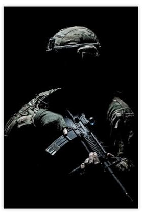 Kreatives Poster auf Leinwand, Militär, Minimalismus, Soldat, Schlafzimmer, Dekoration, Sportlandschaft, Büro, Raumdekoration, Geschenk, ungerahmt: 30 x 45 cm