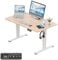 Flamaker Electric Standing Desk 100x60cm Height Adjustable 73-118cm 4-Button Memory Control & LED Display Heavy-Duty Steel Frame 50kg Weight Capacity Anti-Collision Hook & Cable Port,Beige