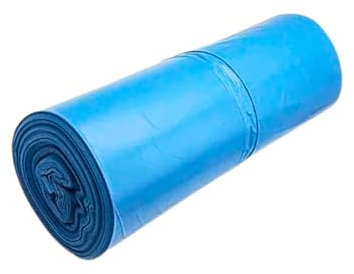 12 Rollos de bolsas de basura azul 100L (85x105 cm) - Galga150 (Extra Fuerte) ecológicas y compostables – 25 bolsas por rollo