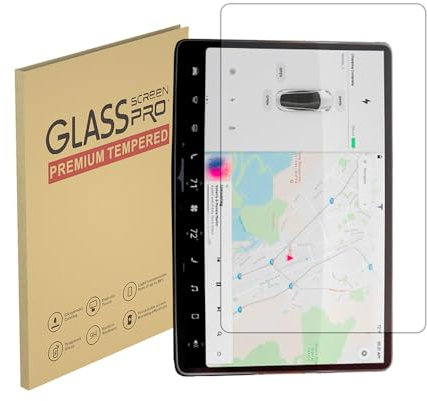 HYGMOCC Protecteur d’écran pour Tesla Model 3 (2023-2017) / Model Y (2024-2020) 15 pouces, film en verre trempé anti-rayures, sans bulles, haute définition (1 Pièces)